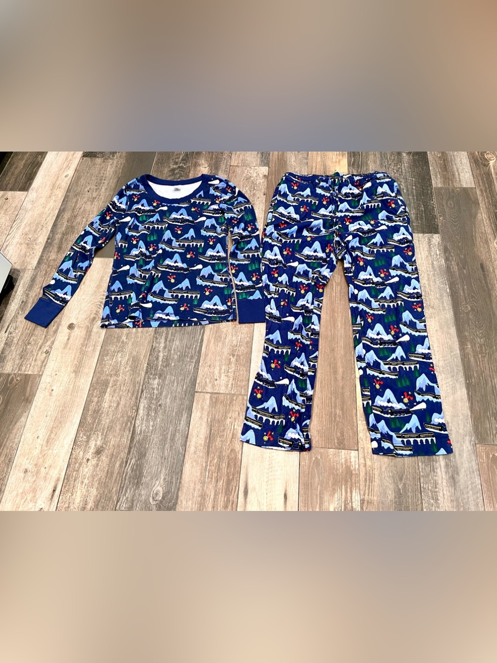Hanna Andersson Polar Express Adult Pajamas HannaJams Flannel & Cotton Set M